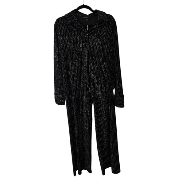 House of Harlow 1960 Velvet Metallic Striped Top and Bottom Set Sz M - Picture 1 of 11